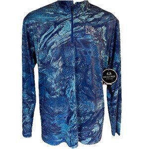 Memphis Tigers Colosseum RealTree Ocean Fishing LS 1/4 Zip Wind Shirt Men L New